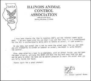 Официальное письмо из Illinois Animal Control Association